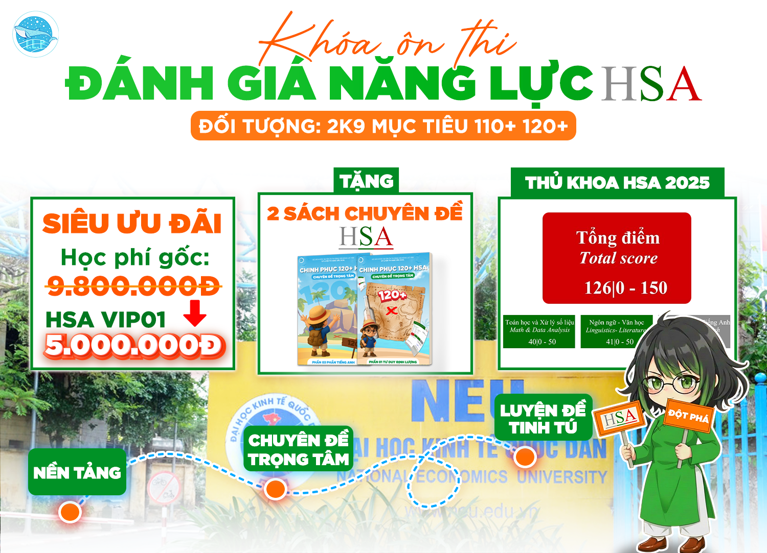 [2K9XPS] KHÓA ÔN THI ĐÁNH GIÁ NĂNG LỰC HSA