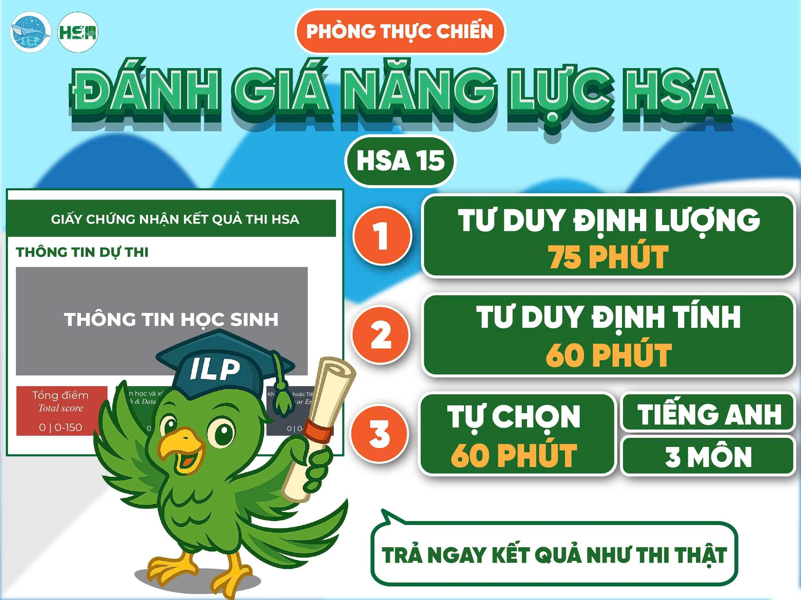 Phòng thi thực chiến ĐGNL HSA - ĐHQG số 15