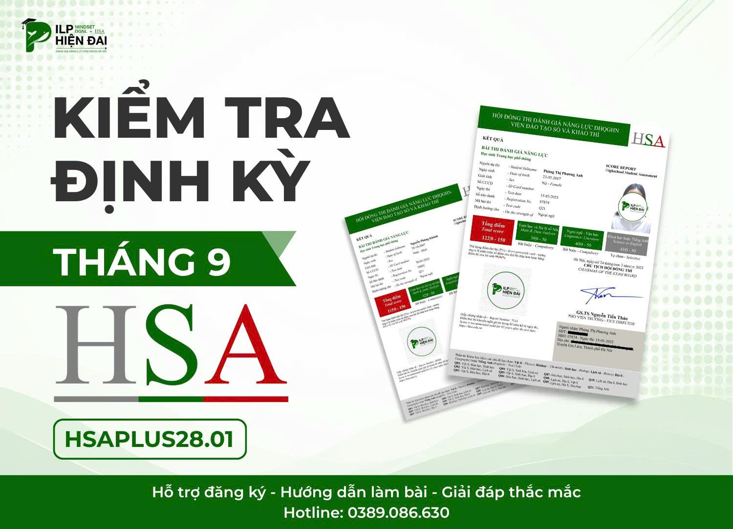 KIỂM TRA ĐỊNH KỲ HSAPLUS28.01 THÁNG 9
