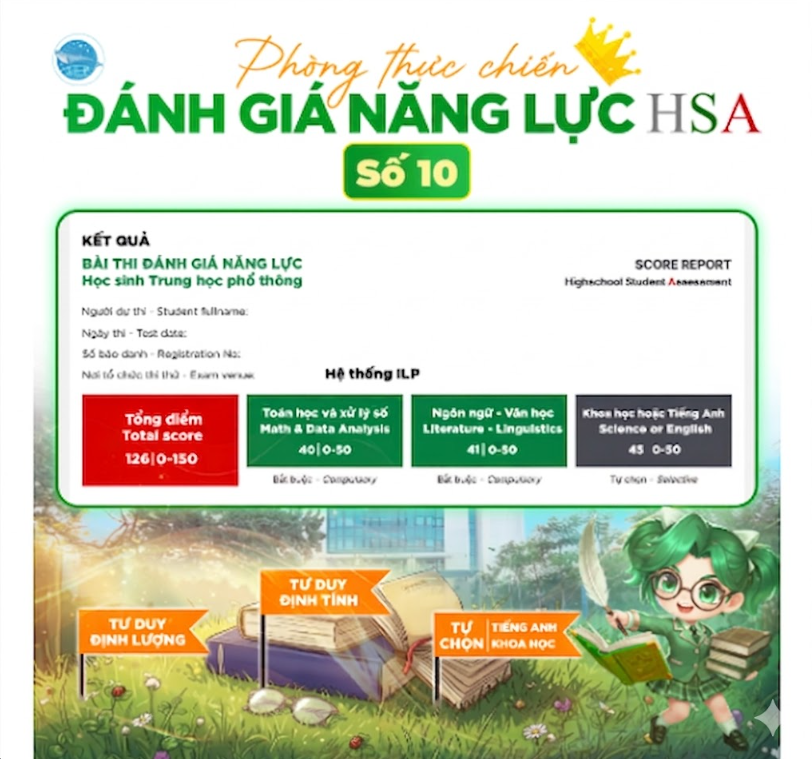 Phòng thi thực chiến ĐGNL HSA - ĐHQG số 10