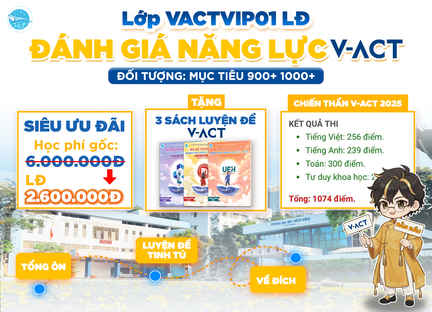[VACT VIP01] LUYỆN ĐỀ ĐÁNH GIÁ NĂNG LỰC V-ACT 2027