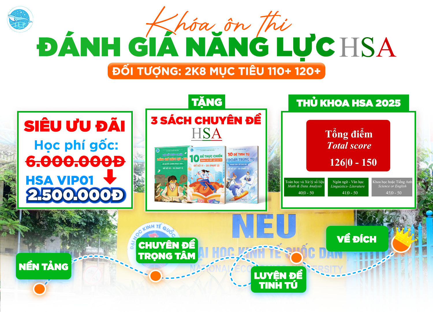 [2K8XPS] KHÓA ÔN THI ĐÁNH GIÁ NĂNG LỰC HSA