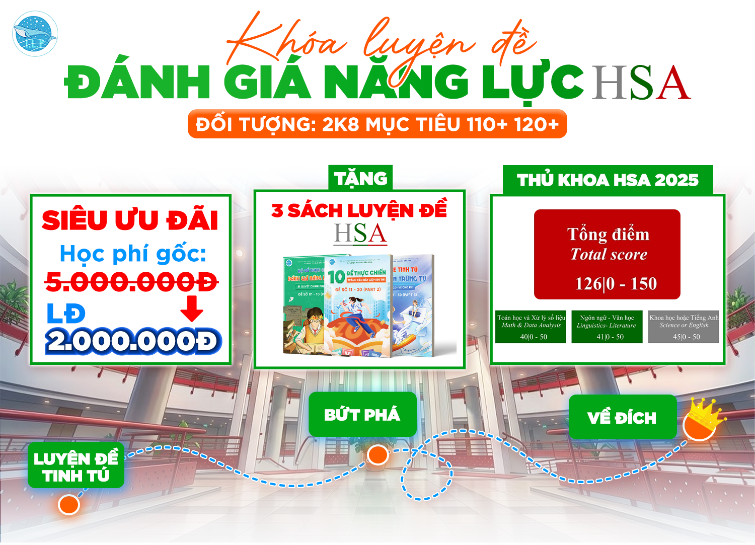 [2K8XPS] KHÓA ÔN THI ĐÁNH GIÁ NĂNG LỰC HSA